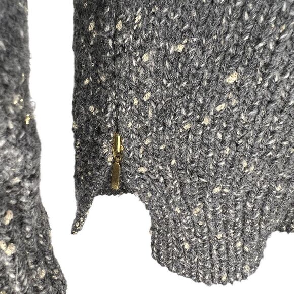 Banana Republic Sweater Womens XL Gray Pullover Shimmer Flecks Size Zippers - Picture 3 of 5